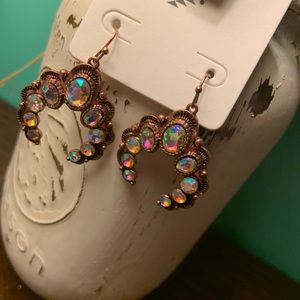Western Squash Blossom AB Stone Earrings  NEW